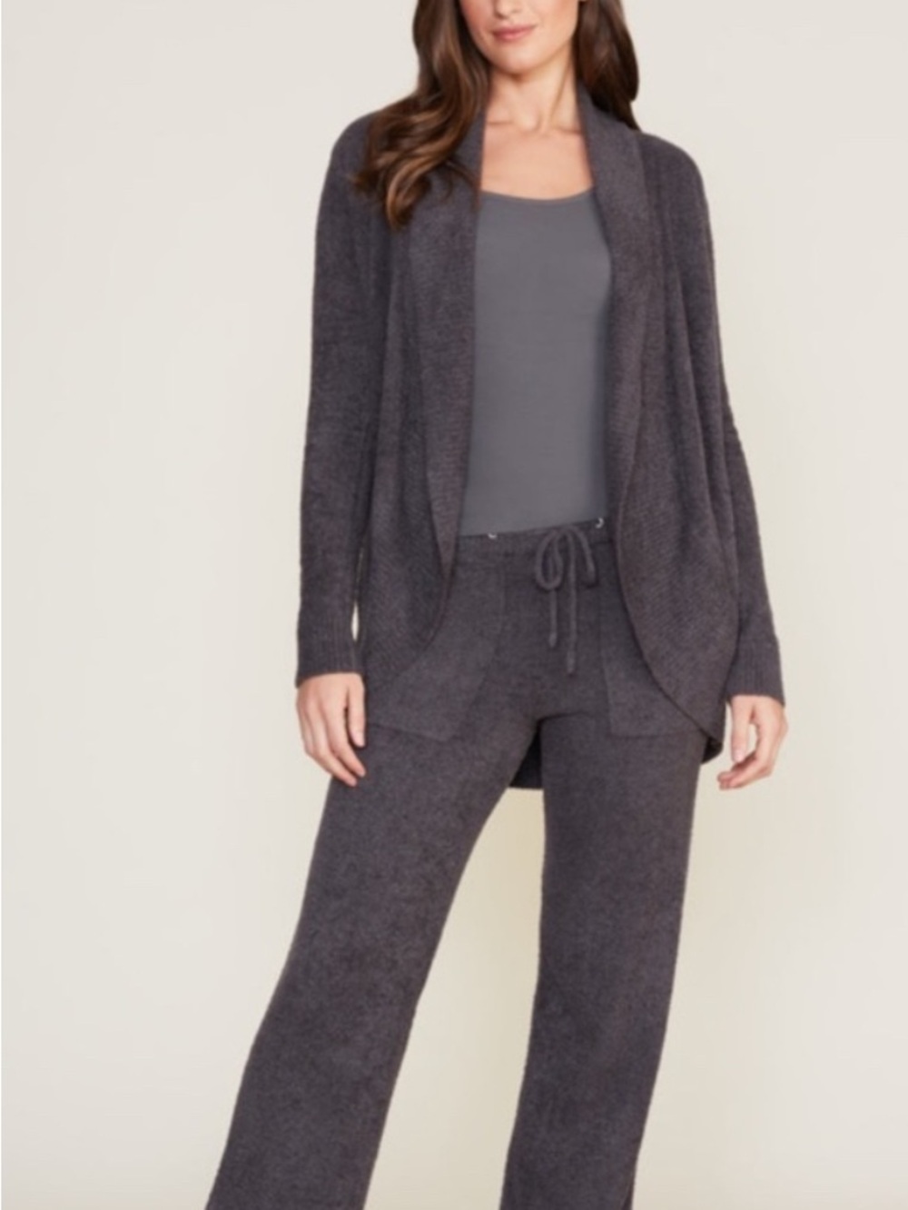 Barefoot Dreams CozyChic Lite Circle Cardigan Sweater Women's Size XS/S Carbon - Picture 2 of 9